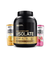 OPTIMUM NUTRITION GOLD STANDARD 100% WHEY ISOLATE 5lb + 2 FREE AMINO ENERGY RTD