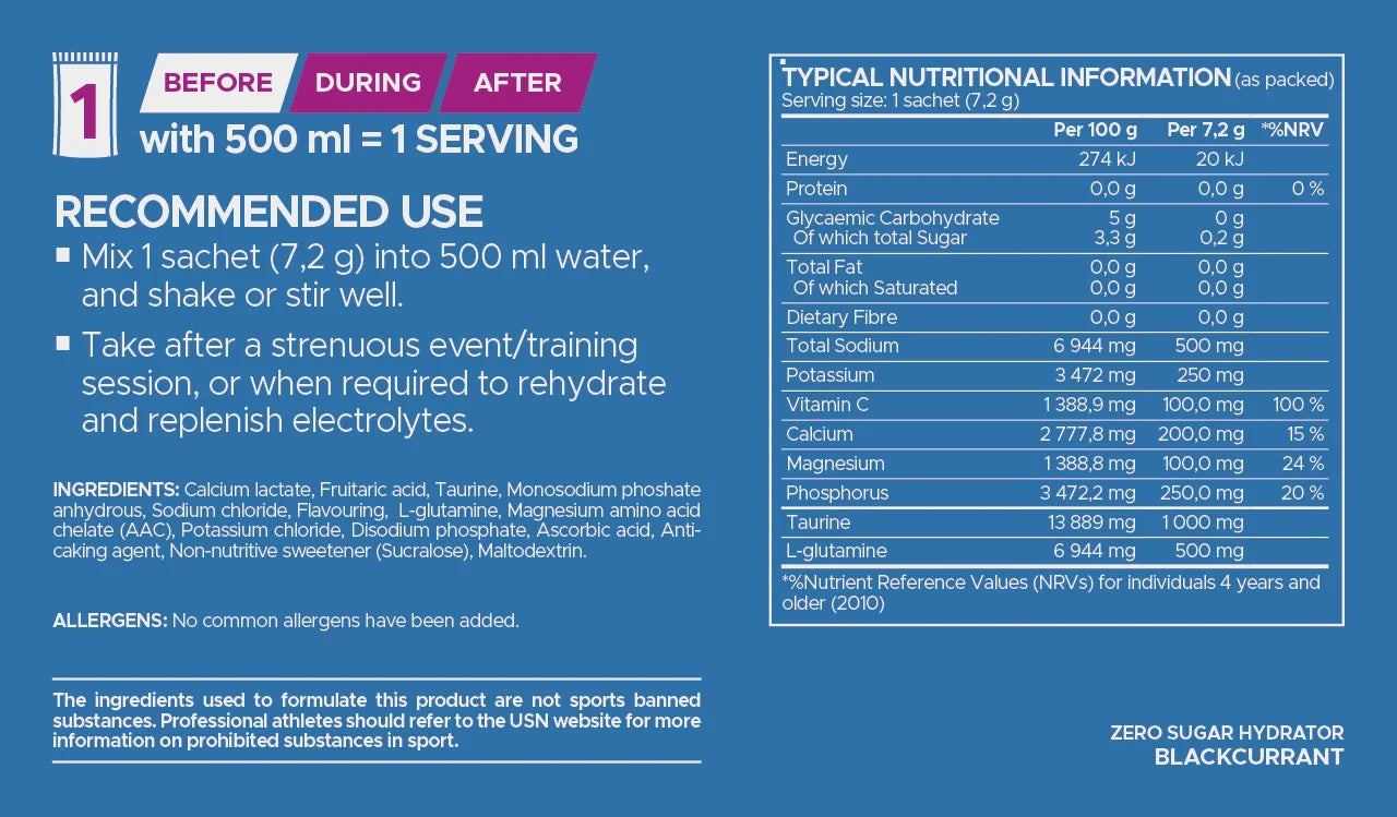 USN Zero Sugar Hydrator