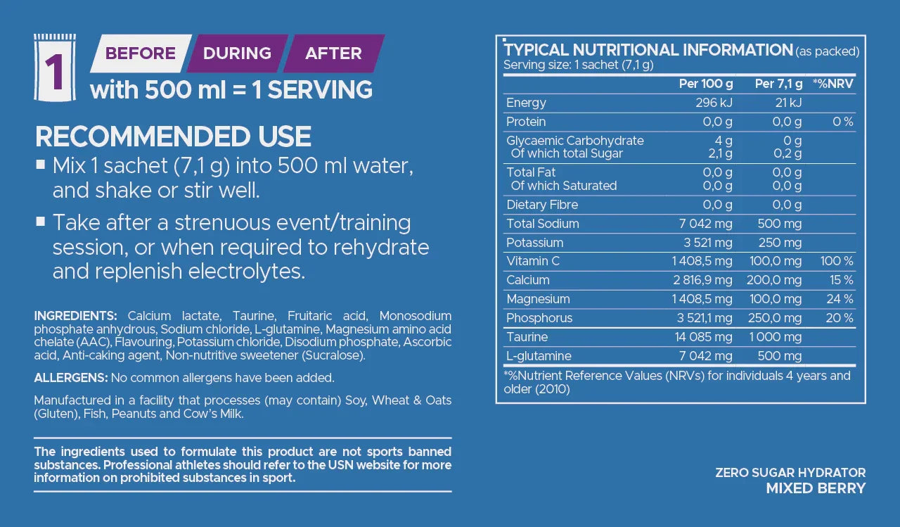 USN Zero Sugar Hydrator