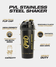 PVL Gold Series Stainless Steel Shaker Nutrition Drinks & Shakes Sky Nutrition