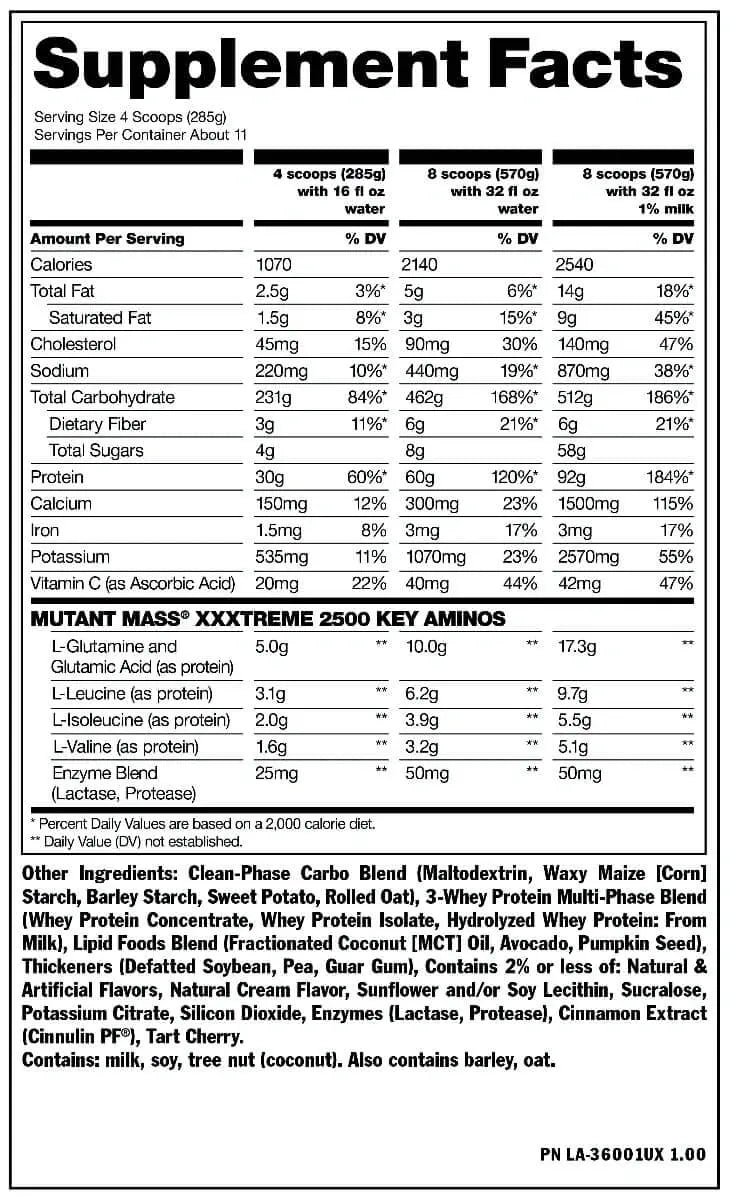 Mutant Mass XXXTreme 2500 - TopDog Nutrition