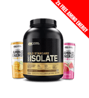 OPTIMUM NUTRITION GOLD STANDARD 100% WHEY ISOLATE 5lb + 2 FREE AMINO ENERGY RTD