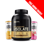 OPTIMUM NUTRITION GOLD STANDARD 100% WHEY ISOLATE 5lb + 2 FREE AMINO ENERGY RTD