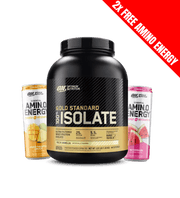 OPTIMUM NUTRITION GOLD STANDARD 100% WHEY ISOLATE 5lb + 2 FREE AMINO ENERGY RTD