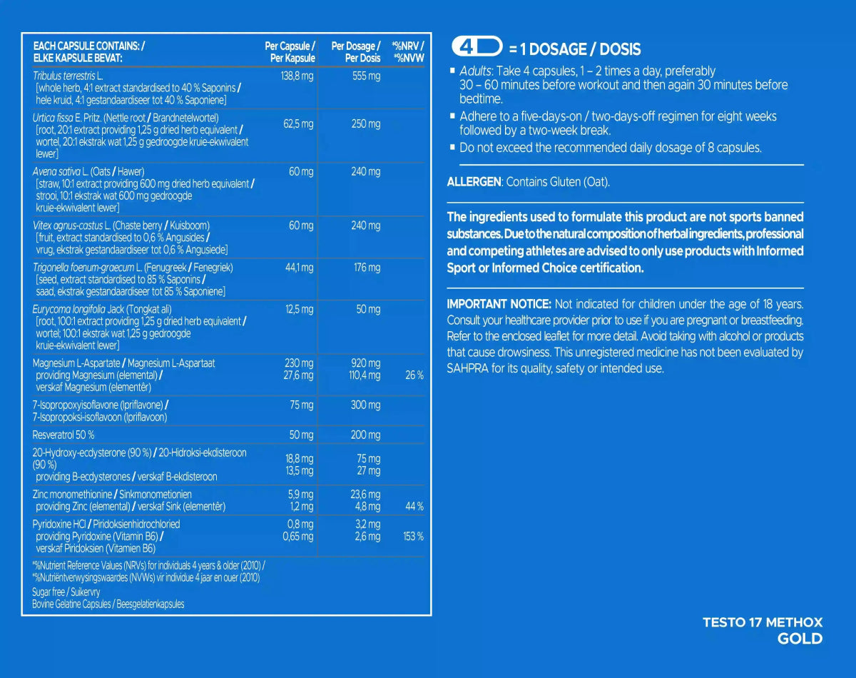 USN 17 Testo Methox Gold Sky Nutrition