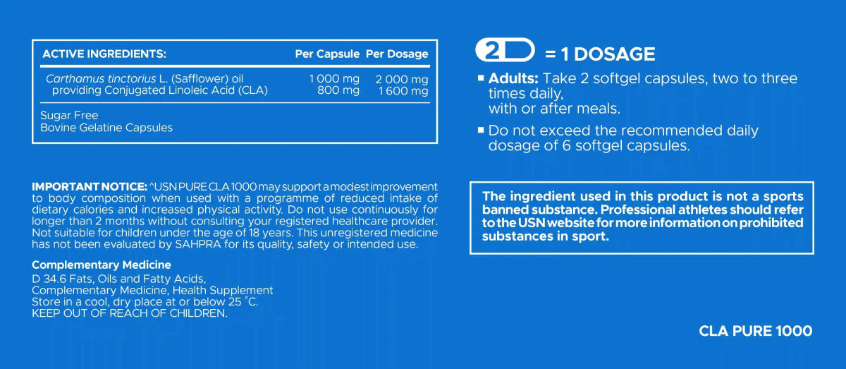 USN CLA Pure 1000 45 Caps Sky Nutrition