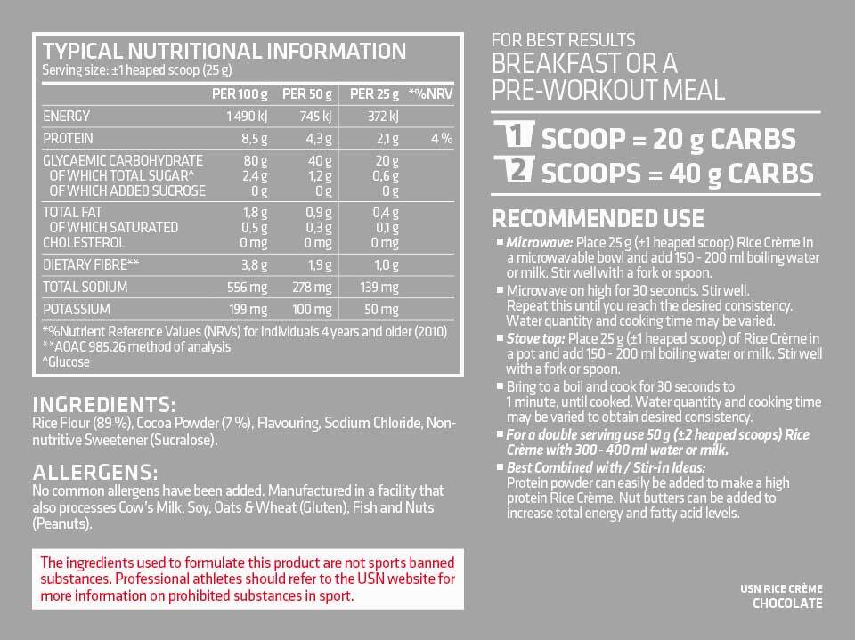 USN Rice Cream – Payless Supplements