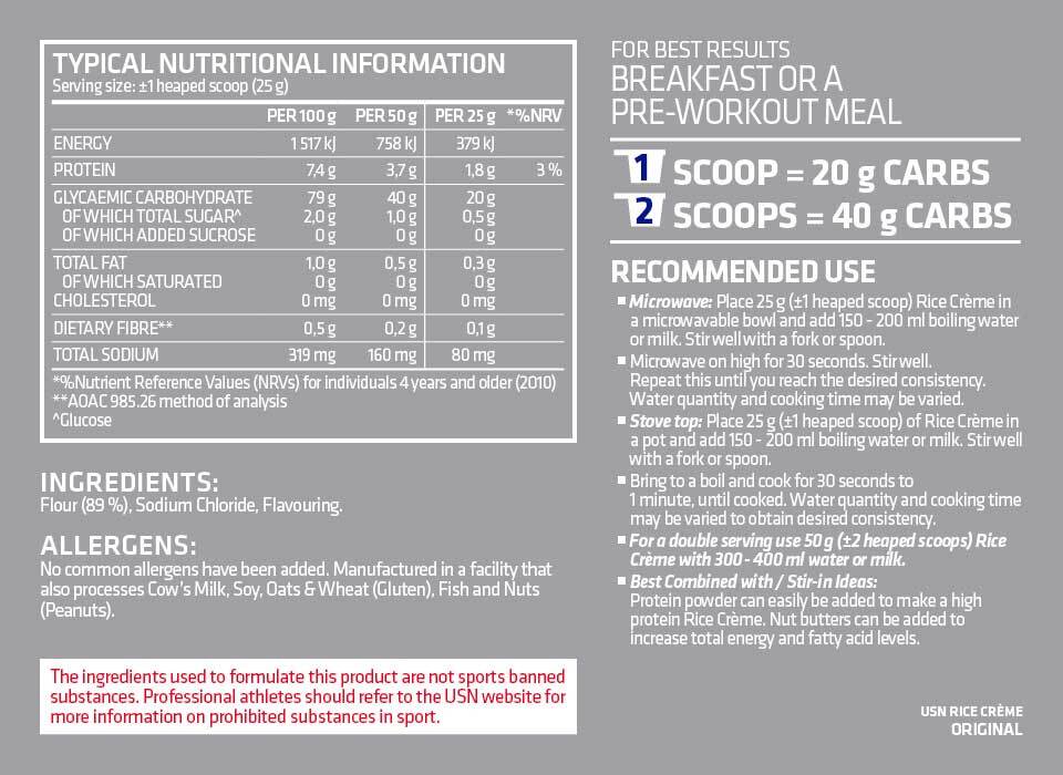 USN Rice Cream – Payless Supplements