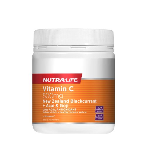 NutraLife VITAMIN C 500MG NEW ZEALAND BLACKCURRANT + ACAI & GOJI