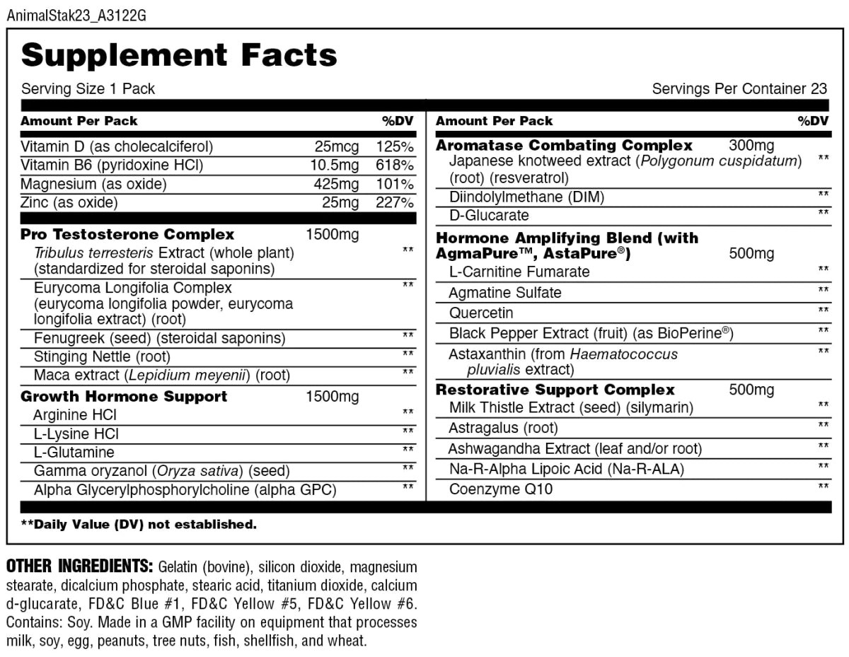 Animal Stack Label Universal Animal Stak 21 Pak – Payless Supplements