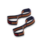 Lifting Straps Double Loop Figure 8 Black and Orange