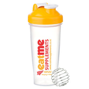 Large shaker blender bottle 600ml stainless whisk ball yellow top Eat Me Supplements