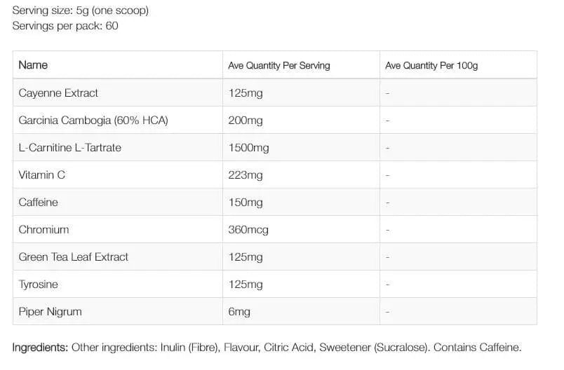 NZProtein Fat Burner Thermogenic 300g - TopDog Nutrition