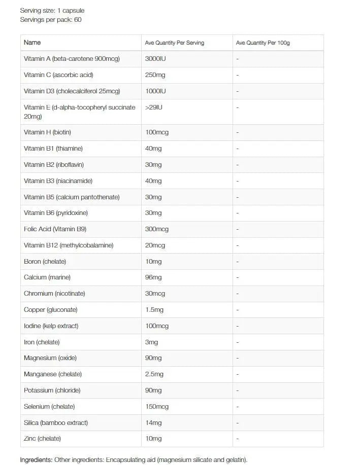 NZProtein Multi-Vitamin 60 Serves - TopDog Nutrition