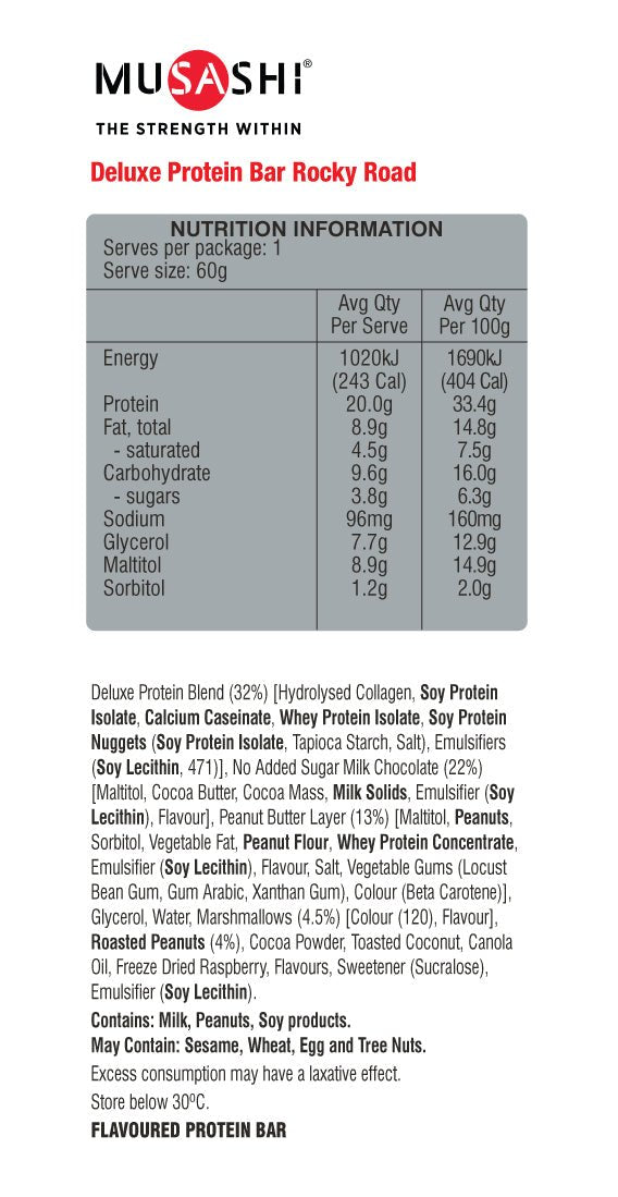 Musashi Deluxe Protein Bars Buy Online Payless Supplements