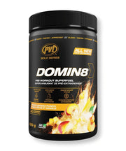 PVL Domin8 Pre Workout Superfuel Vitamins & Supplements Sky Nutrition 520g Peach Mango 